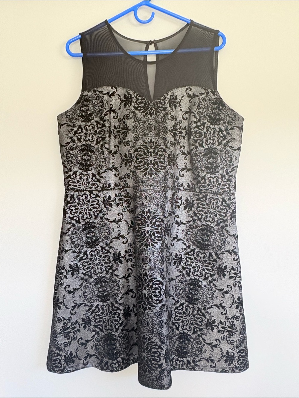 Maurices Black & Gray Sleeveless Damask Fit-and-Flare Dress